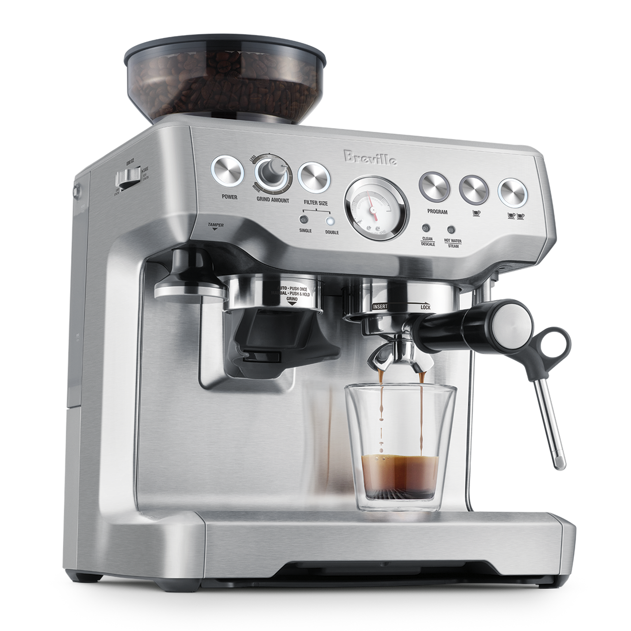 Breville Barista Express integrated grinder and brewing group